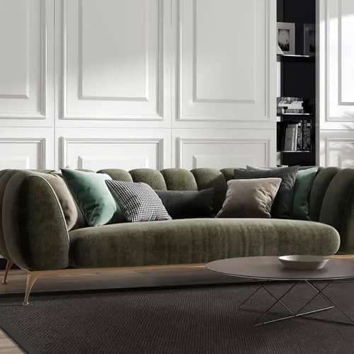 Munich Carbon rug with onyx cotton border in contemporary living room