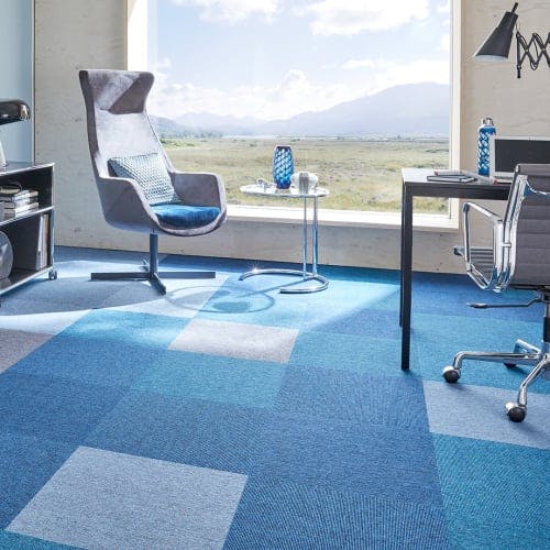 Interlife Tiles by tretford in blue hues in home office