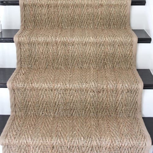 classic herringbone: arrowhead's natural look brings texture to your stairs (shown in natural)