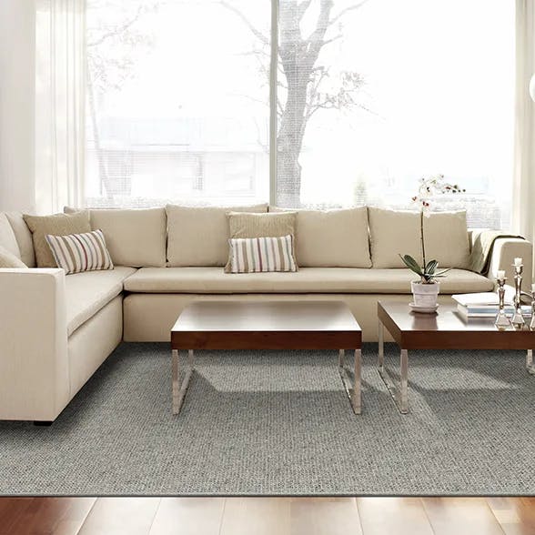 Pure Wool St Helens Beech area rug with serged edge finish