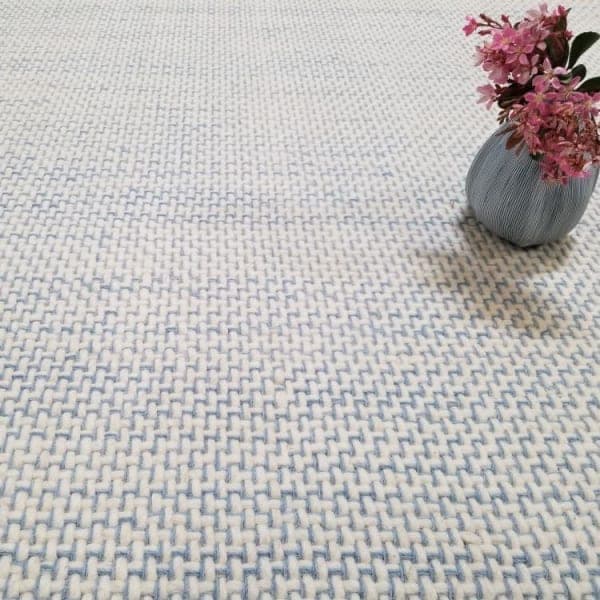 comfort: trace wool carpet cushions, insulates and is available in soothing colors (color blue-light blue)