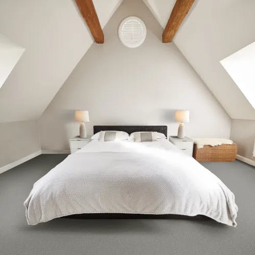 Montpelier Gray wool carpet in attic bedroom wall-to-wall installation